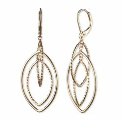 Best Pirce 🛒 Anne-Klein Jewelry & ⌚ Watches Anne Klein Large Textured Open Leverback Drop Earrings 😉