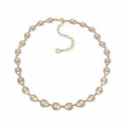 Outlet 🔔 Anne-Klein Jewelry & ⌚ Watches Anne Klein 16in. Gold-Tone Siam Pave Collar Necklace ❤️