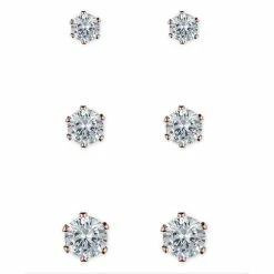 Flash Sale 🛒 Anne-Klein Jewelry & ⌚ Watches Anne Klein Rose Gold-Tone CZ Trio Stud Earrings 🌟