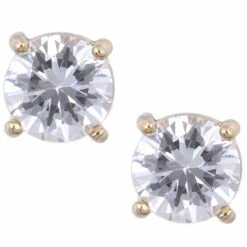 Budget 🌟 Anne-Klein Jewelry & ⌚ Watches Anne Klein Gold-Tone Cubic Zirconia 8mm Stud Earrings 🥰
