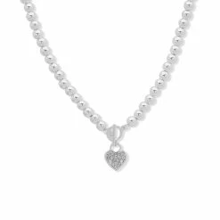 Best reviews of 🤩 Anne-Klein Jewelry & ⌚ Watches Anne Klein Silver-Tone Crystal Heart Pendant Necklace 🧨