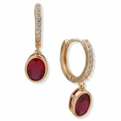 Cheap 🌟 Anne-Klein Jewelry & ⌚ Watches Anne Klein 15mm Gold-Tone Siam Hoop Drop Earrings 👍