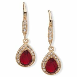 Outlet 😍 Anne-Klein Jewelry & ⌚ Watches Anne Klein 1.16in. Gold-Tone Siam Crystal Pear Drop Earrings ✨