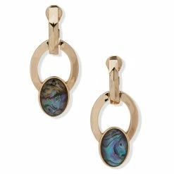 Coupon 💯 Anne-Klein Jewelry & ⌚ Watches Anne Klein Abalone Faceted Metal Orbital Drop Clip Earrings ✔️