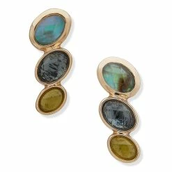 Wholesale 🔥 Anne-Klein Jewelry & ⌚ Watches Anne Klein Gold-Tone And Multi Faceted Texture Button Earrings ✨