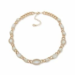 Wholesale 🎉 Anne-Klein Jewelry & ⌚ Watches Anne Klein 👩 Mother Of Pearl Link Stationed Collar Necklace 😀