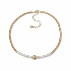 Best deal ❤️ Anne-Klein Jewelry & ⌚ Watches Anne Klein Two-Tone Knot Frontal Necklace 🎉