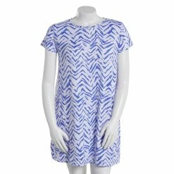 Outlet ๐คฉ Anne-Klein Pajamas ๐ฉ Womens Anne Klein Short Sleeve Chevron Nightshirt ๐