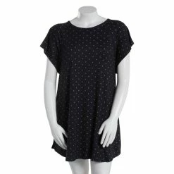 Coupon 🌟 Anne-Klein Pajamas 👩 Womens Anne Klein Flutter Sleeve Nightshirt - Dot 🎁