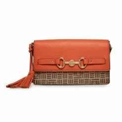 Buy 🧨 Anne-Klein 👜 Handbags & Wallets Anne Klein Tile Lion Logo East/West Shoulder Bag With Horse Bit 👏