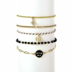 Deals ✨ Ashley-by-Ashley-Cooper Jewelry & ⌚ Watches Ashley 5pc. Celestial Charm Stretch And Adjustable Bracelet Set 👍
