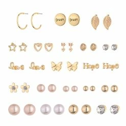 Best Sale 🌟 Ashley-by-Ashley-Cooper Jewelry & ⌚ Watches Ashley Gold Crystal And Pearl Stud 20pc. Earrings Set 😀