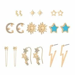 Promo ❤️ Ashley-by-Ashley-Cooper Jewelry & ⌚ Watches Ashley Gold Celestial 9pc. Earrings Set 👏