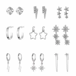 Brand new ⌛ Ashley-by-Ashley-Cooper Jewelry & ⌚ Watches Ashley Silver Celestial 9pc. Earrings Set 😉