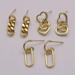 Outlet 😍 Ashley-by-Ashley-Cooper Jewelry & ⌚ Watches Ashley By Ashley Cooper™ Gold Drop Earrings - Set Of 3 🔔