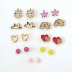 New 🤩 Ashley-by-Ashley-Cooper Jewelry & ⌚ Watches Ashley 9pc. Rainbow Unicorn And Balls Earrings Set ❤️