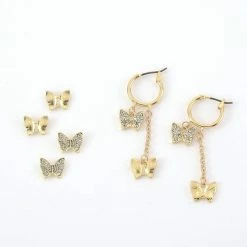Best reviews of 🧨 Ashley-by-Ashley-Cooper Jewelry & ⌚ Watches Ashley 3pk. Gold Butterfly Earrings 🎁