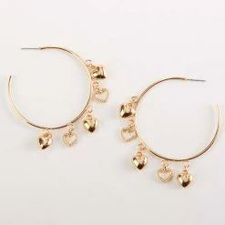 Brand new ✔️ Ashley-by-Ashley-Cooper Ashley Gold Post Hoop Earrings With Heart Drops ⭐