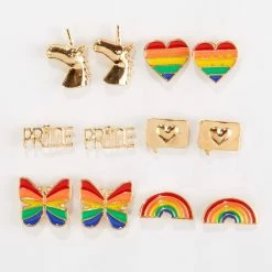 Cheapest ❤️ Ashley-by-Ashley-Cooper Jewelry & ⌚ Watches Ashley 6pr. Gold Plated Multi Motif Stud Earrings 🔔