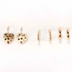 Coupon 😀 Ashley-by-Ashley-Cooper Jewelry & ⌚ Watches Ashley Trio Textured Huggie Hoop Earrings ❤️