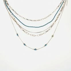 Coupon 🔥 Ashley-by-Ashley-Cooper Jewelry & ⌚ Watches Ashley By Ashley Cooper™ Turquoise Bead And Gold Layered Necklace 🔥