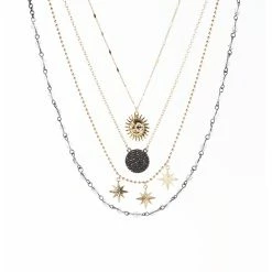 Buy 😍 Ashley-by-Ashley-Cooper Jewelry & ⌚ Watches Ashley Celestial Layered Necklace ❤️