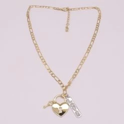 Cheapest 😉 Ashley-by-Ashley-Cooper Jewelry & ⌚ Watches Ashley Gold Heart Lock/Key/Love Necklace ❤️