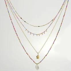 Best Sale 💯 Ashley-by-Ashley-Cooper Jewelry & ⌚ Watches Ashley 4 Row Flower And Pearl Drops Beaded Necklace 🥰