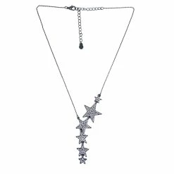 Best reviews of 👏 Ashley-by-Ashley-Cooper Jewelry & ⌚ Watches Ashley Hematite Necklace With Draping Clear Glass Pave Stars ⭐