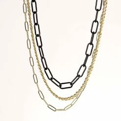 Best Sale 👍 Ashley-by-Ashley-Cooper Jewelry & ⌚ Watches Ashley Gold And Black Layered Necklace 🎉