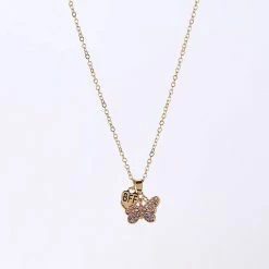 Cheap ⭐ Ashley-by-Ashley-Cooper Jewelry & ⌚ Watches Ashley Colorful Crystal Butterfly And BFF Heart Charm Necklace ✨