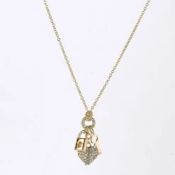 Cheapest 😀 Ashley-by-Ashley-Cooper Jewelry & ⌚ Watches Ashley Gold Plated Charm Cluster Chain Necklace 🔥