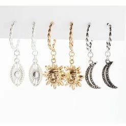 Best Sale 🎁 Ashley-by-Ashley-Cooper Jewelry & ⌚ Watches Ashley Celestial Dangle Huggie Hoop Earrings 🧨