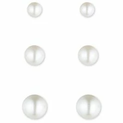 Buy 💯 Anne-Klein Jewelry & ⌚ Watches Anne Klein Gold-Tone & White Trio Pearl Stud Earrings ✨