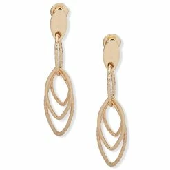 Promo ✔️ Anne-Klein Jewelry & ⌚ Watches Anne Klein Diamond Cut EZ Comfort Clip Dangle Earrings ✨