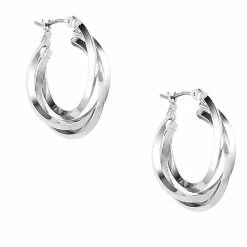 Top 10 ⭐ Anne-Klein Jewelry & ⌚ Watches Anne Klein Silver-Tone 3 Ring Hoop Earrings 🧨