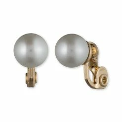 New 🔥 Anne-Klein Jewelry & ⌚ Watches Anne Klein Gold-Tone White Pearl 10mm Stud Clip Earrings 😍