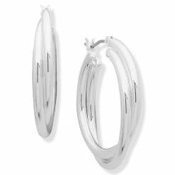 Brand new 👏 Anne-Klein Jewelry & ⌚ Watches Anne Klein Silver-Tone 1.0in. 26MM Twisted Hoop Earrings 🎉