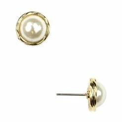 Promo ✨ Anne-Klein Jewelry & ⌚ Watches Anne Klein Gold-Tone Faux Pearl Stud Earrings 🤩